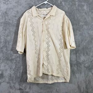 Free Planet Shirt Men’s 4X Short Sleeve Cotton Button-Up  Casual Beach Travel